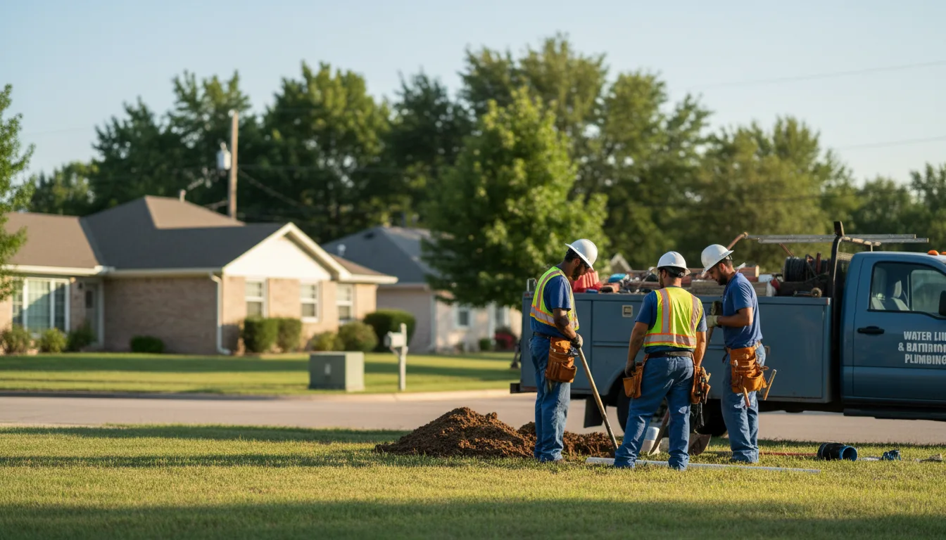 Residential water line and bathroom plumbing service in Roach, MO